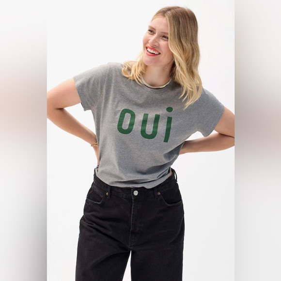 Clare V. Classic Tee Oui Grey Melange - Picture 8 of 15